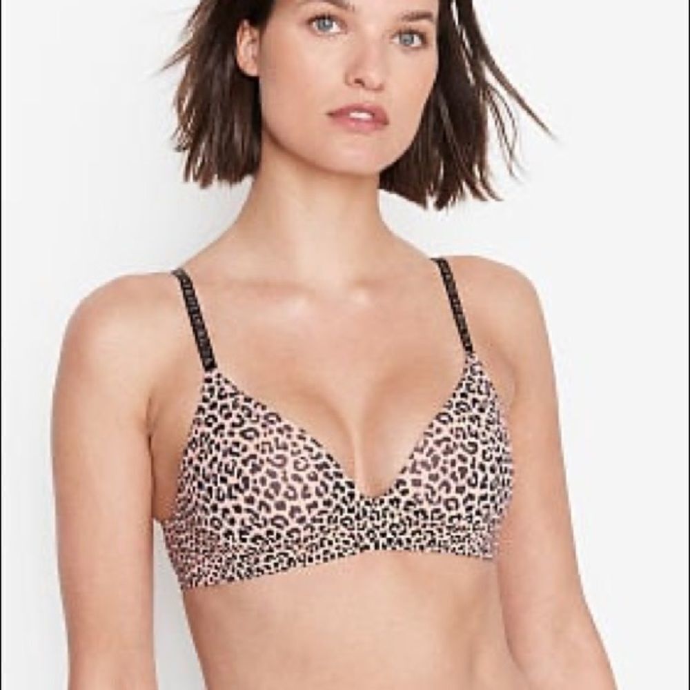✨VS Lined No-Wire Leopard Bra✨